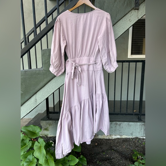 Free People Don't Mind if I Do Midi Wrap Dress Bohemian Vacation Sz Large - Picture 9 of 11